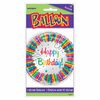 Ballon aluminium rond, 18 " - Rainbow Ribbons Birthday - Édition anglaise