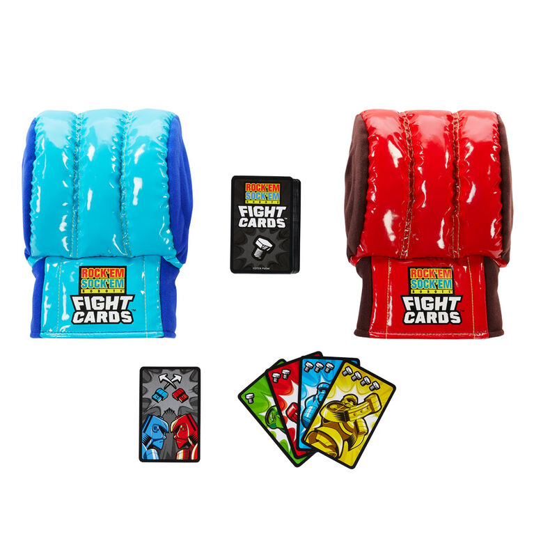 Jeu de cartes Rock 'Em Sock 'Em Robots Fight Cards!, 2 gants de boxe