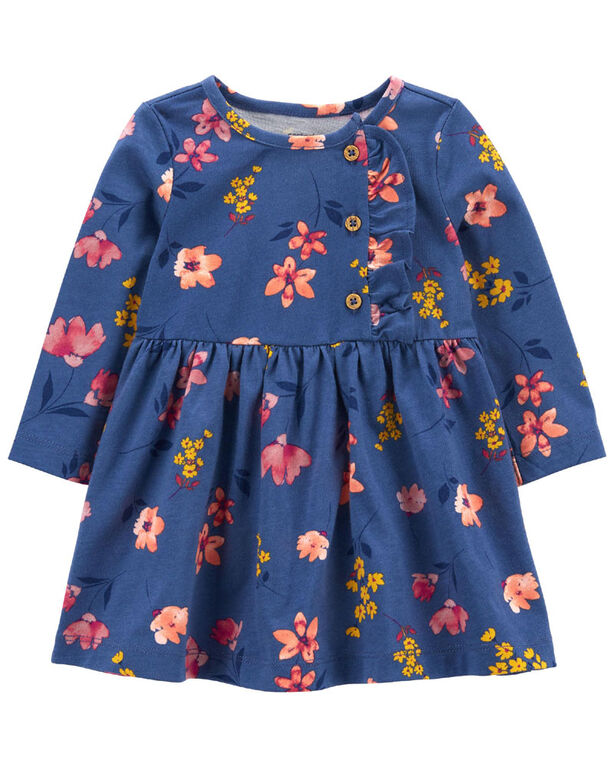 Carter's Butterfly Jersey Dress Blue  6M