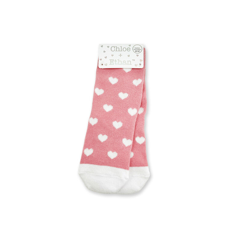 Chloe + Ethan - Chaussettes pour tout-Petites, Cœurs Blancs