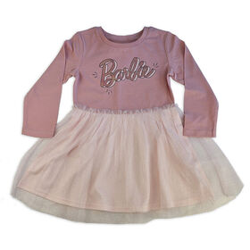 Barbie Long Sleeve Tutu Dress - Rose 4T