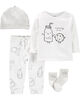 Carter's Ensemble 4 pièces Retour à la maison motif biscuit Blanc 3 mois