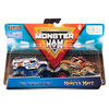 Monster Jam, Coffret de 2 véhicules authentiques Ice Cream Man vs Monster Mutt, Monster trucks en métal moulé à l'échelle 1:64.