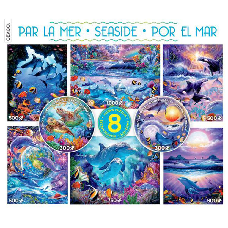 Ceaco Seaside 8 in 1 Puzzle Set