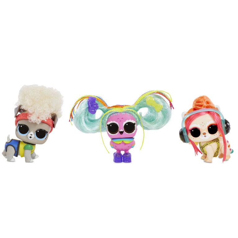 Animaux L.O.L. Surprise! Lights avec de VRAIS cheveux et 9 surprises incluant des surprises de lumière noire - Édition anglaise