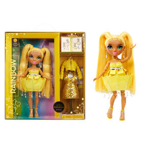 Rainbow High Fantastic Fashion Sunny Madison - Poupée-mannequin jaune de 11 po (28 cm) et jouet