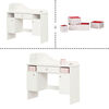 Vito Makeup Desk with Drawer- Pure White and Pink