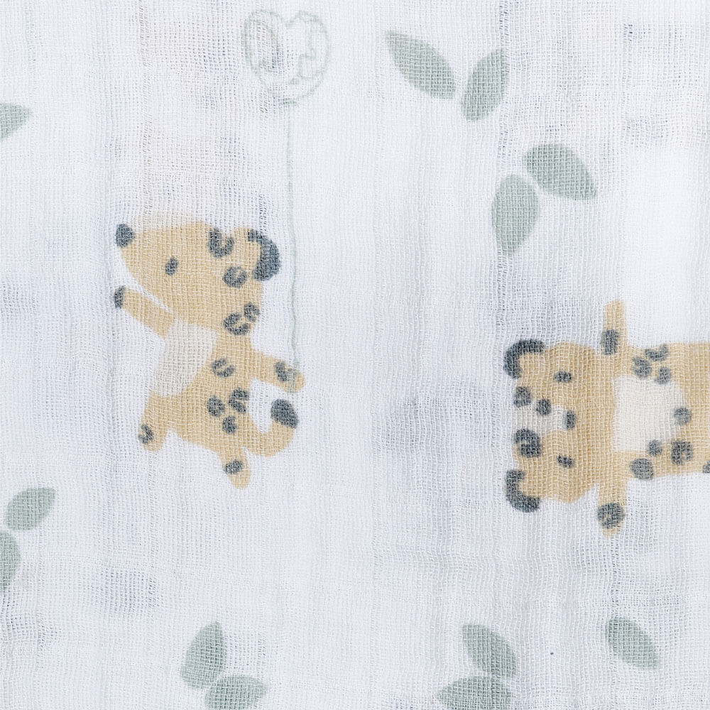 Cotton Muslin Swaddle/ Leopard