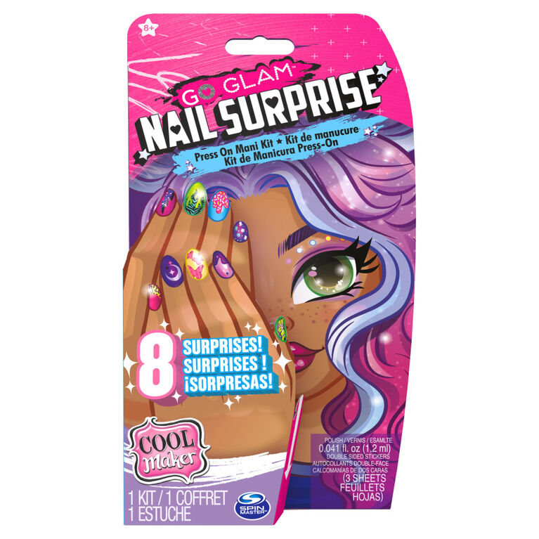 Cool Maker, GO GLAM Nail Surprise Manicure Set with Surprise Feature Press on Nails and Polish (Styles May Vary)
