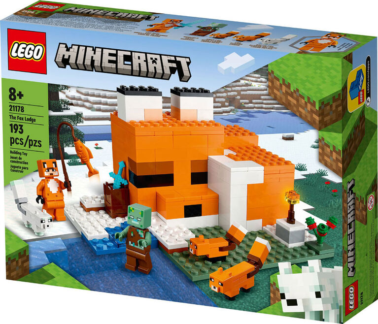 LEGO Minecraft Le refuge renard 21178 Ensemble de construction (193 pièces)  Comprend 193 pièces, 8+ ans 