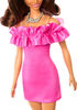 Barbie Fashionistas Doll #217 with Brown Wavy Hair & Pink Dress, 65th Anniversary