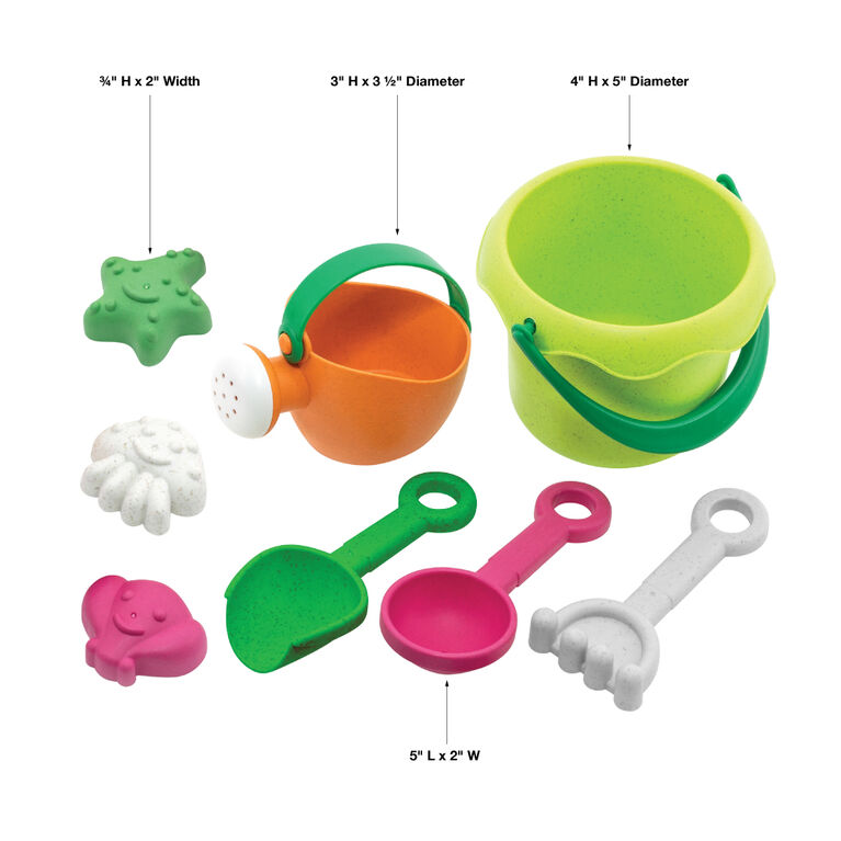 Earthtastic 8 piece Sand Bucket Playset