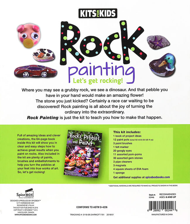 Dan&Darci - Rock Painting Kit for Kids - Supplies for Painting Rocks