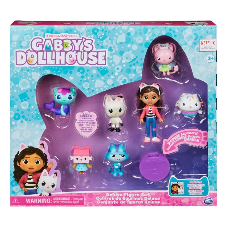 DreamWorks Gabby's Dollhouse, Deluxe Figure Gift Set with 7 Toy Figures and Surprise Accessory