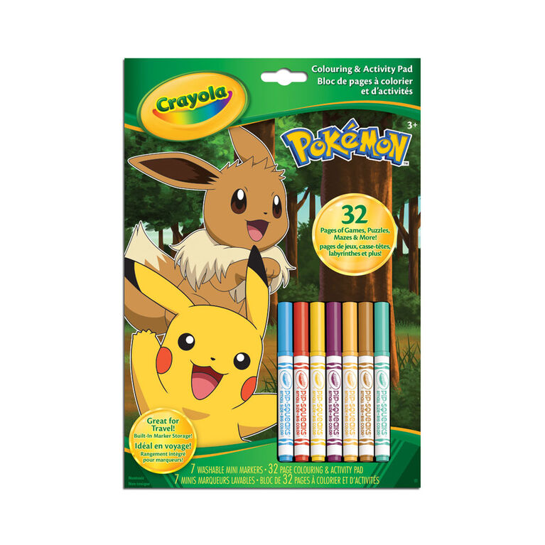 Bloc de pages à colorier et d'activités Crayola, Pokémon