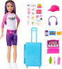Barbie Skipper Doll & 1 Accessories, Travel Set with Luggage, Sticker Sheet & More