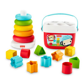 Fisher-Price Baby's First Blocks & Rock-a-Stack, Plant-Based Toys
