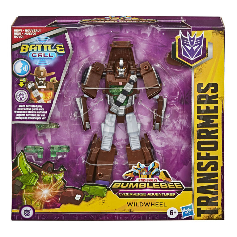 Transformers Bumblebee Cyberverse Adventures Battle Call Trooper Class Wildwheel, Voice Activated Energon Power Lights