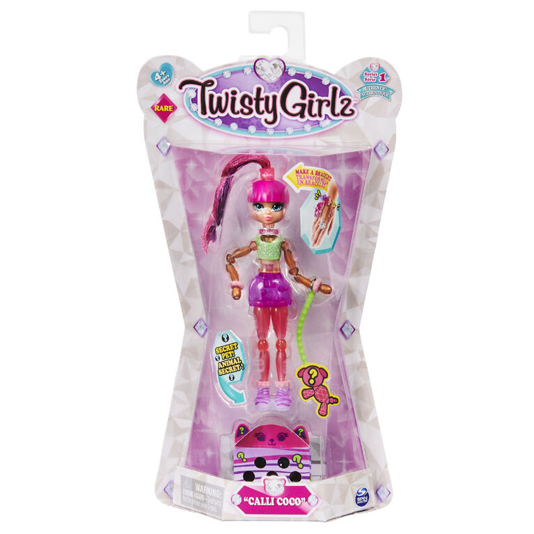 Twisty Girlz, Lil Gemz Transforming Doll to Collectible Bracelet with Mystery Twisty Petz