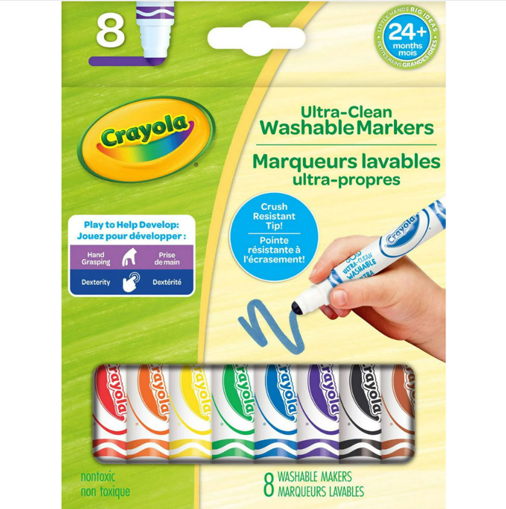 Crayola Ultra-Clean Washable Gumball Tip Markers, 8 Count