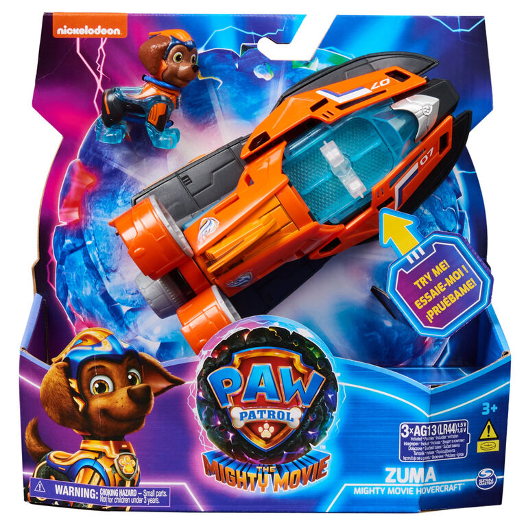 PAW Patrol : La Super Patrouille le film, Bateau à propulsion avec figurine articulée Zuma Super Patrouille, sons et lumières