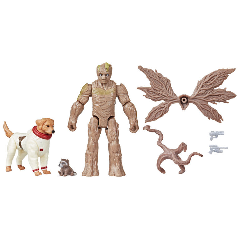 Marvel Gardiens de la galaxie Vol. 3, figurines articulées Groot, Bébé  Rocket et Marvel's Cosmo - Notre exclusivité