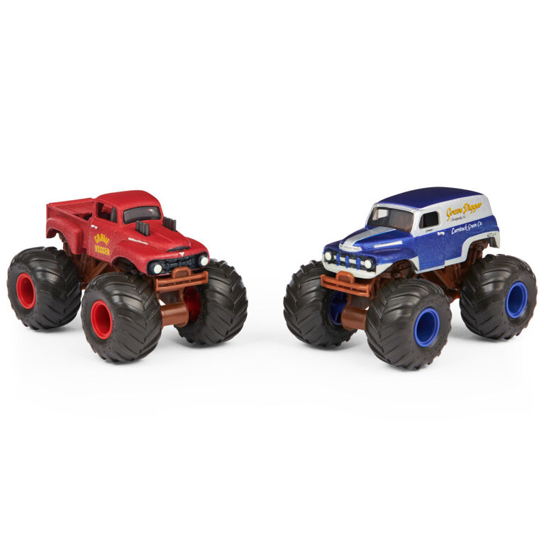 Monster Jam, Official Grave Digger vs. Grave Digger The Legend Color-Changing Die-Cast Monster Trucks, 1:64 Scale