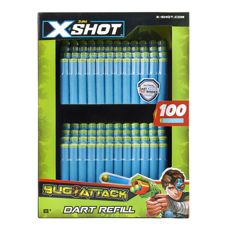 Pack de recharge de fléchettes en mousse universellement compatibles X-Shot Bug Attack (100 fléchettes) de ZURU