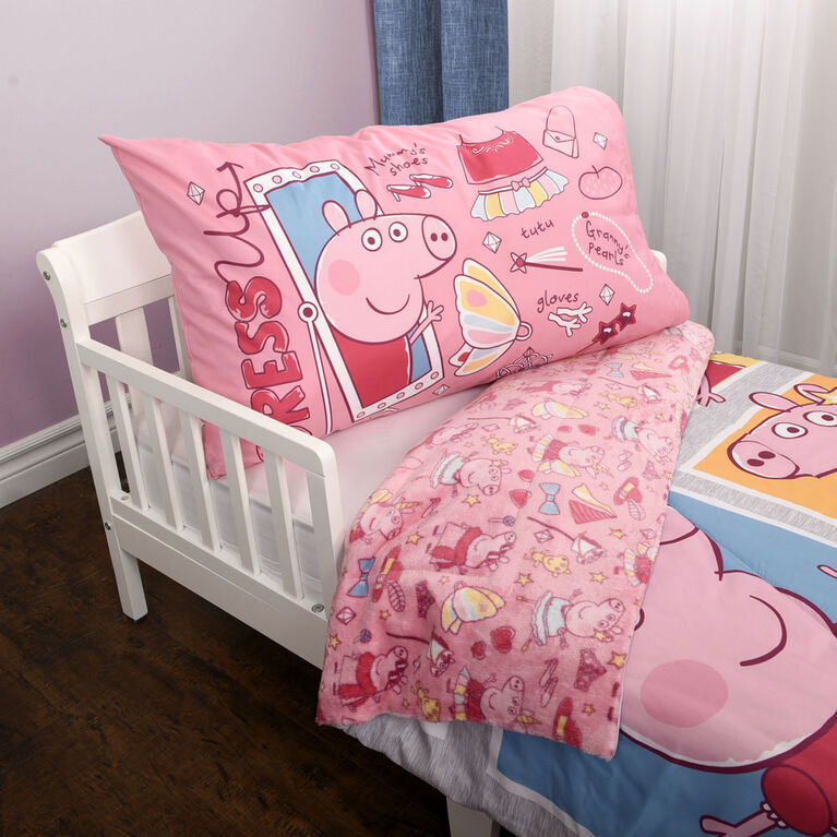 Ensemble de literie 2 Articles Peppa Pig pour Enfant, comprenant une Couette et une Taie d'Oreiller