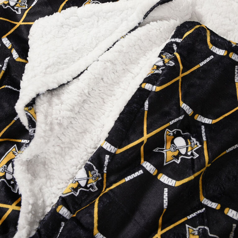Couverture à capuche des Pittsburgh Penguin de la LNH (50 x 70 po)