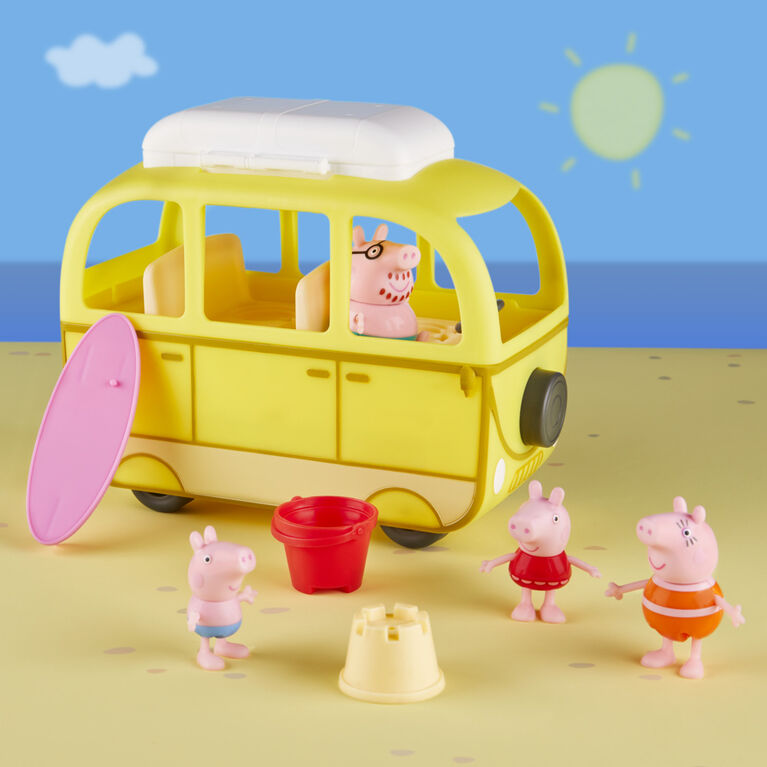 Peppa Pig - Peppa's Adventures Beach Campervan Vehicle Preschool Toy - R Exclusive