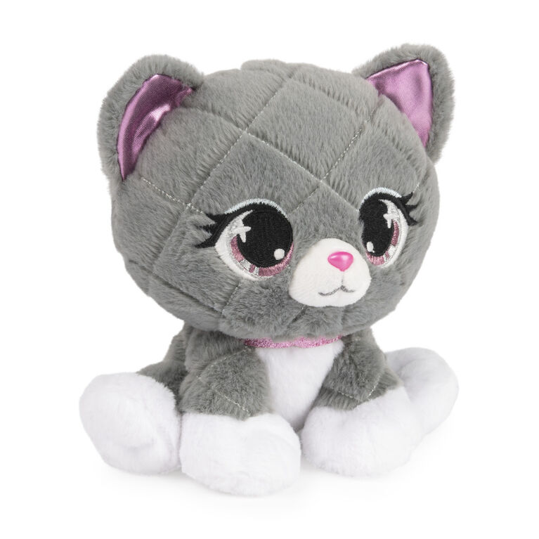 P.Lushes Designer Fashion Pets Maxine Purrnel Kitten Stuffed Animal, Gray/White, 6"