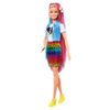 Barbie Leopard Rainbow Hair Doll (Blonde) with Color-change Hair Feature, 16 Accessories