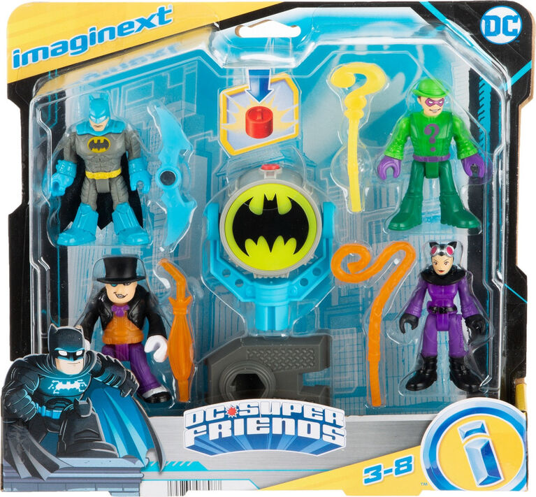 Imaginext - DC Super Friends - Coffret 4 Figurines Bat-Signal Bat-Tech