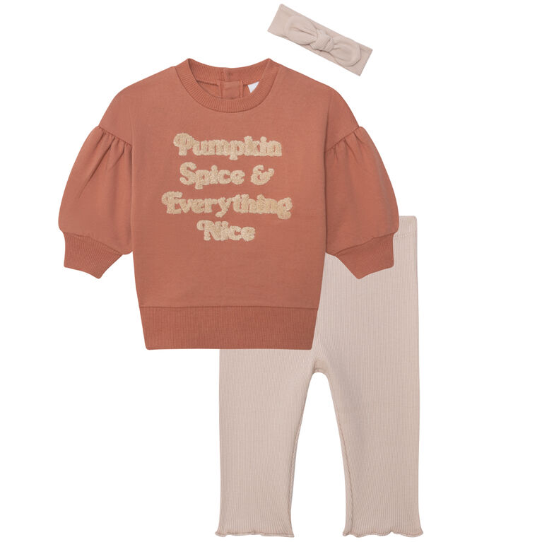 PL Baby  3 piece    tunic set pumpkin 6M