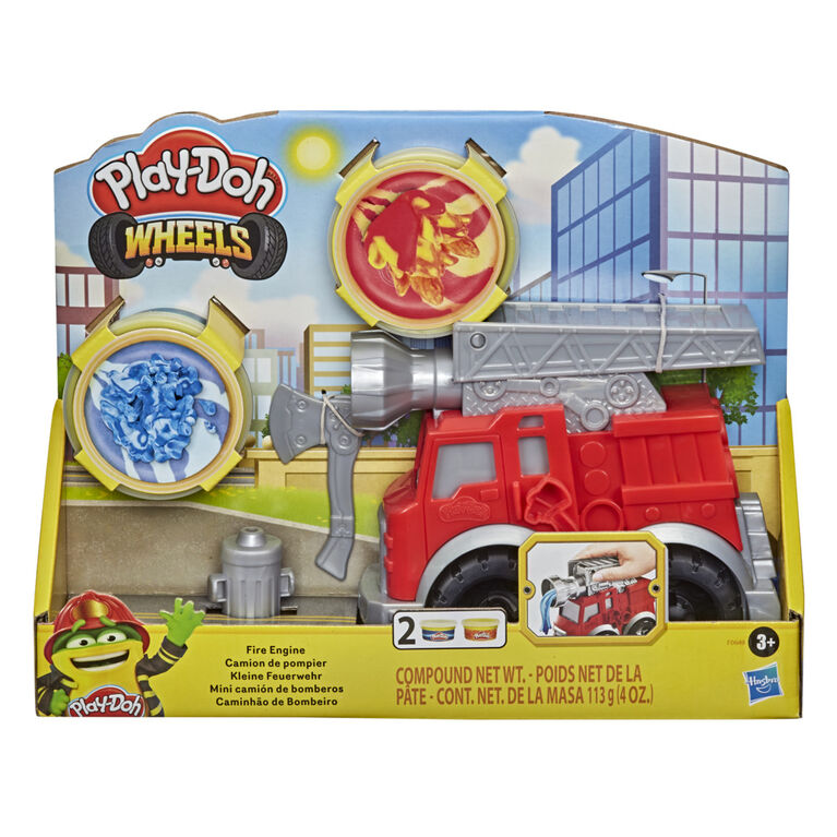 Play-Doh Wheels, Camion de pompier avec 2 pots de pâte à modeler atoxique