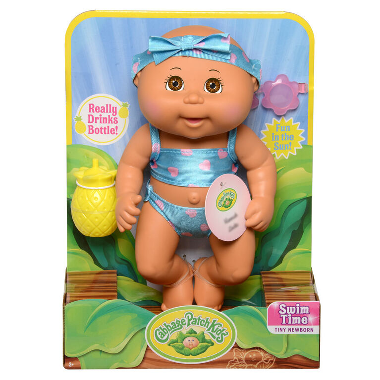Cabbage Patch Kids Basic Tiny Newborn (Drink 'n Wet Swim Time) - Brunette Brown Eyes