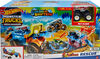 Hot Wheels Monster Trucks Arena Smashers Color Shifters 5-Alarm Rescue Playset, Fire Truck Crash Toy