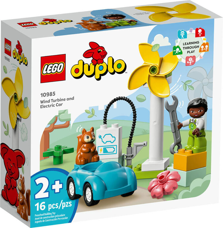 LEGO DUPLO Town L'éolienne et la voiture électrique 10985 Ensemble de jeu de construction (16 pièces)