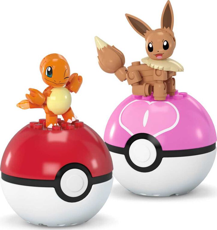 MEGA Pokémon Poké Ball 2-Pack Building Toy Kits with 2 Action Figures (40 Pieces)
