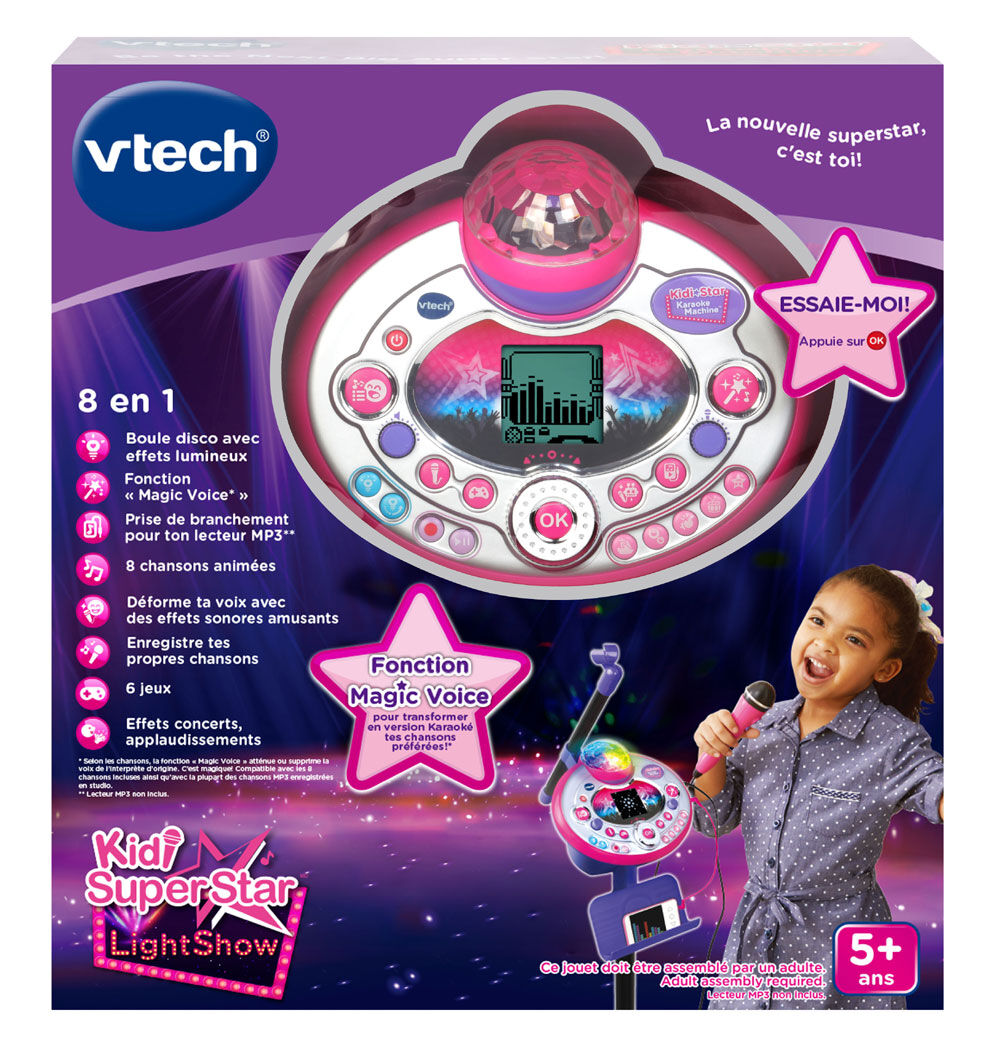 vtech kidi super star karaoke system with microphone and mic stand