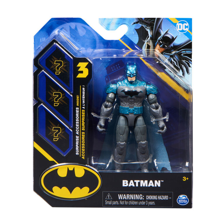 DC Comics, 4-inch Batman Action Figure with 3 Mystery Accessories