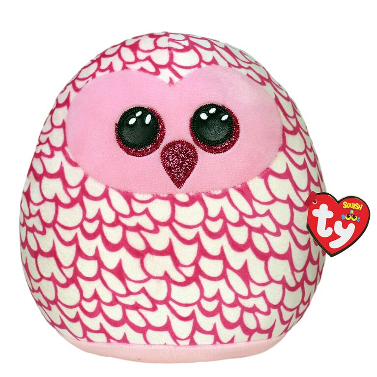 Ty Squish Pinky Pink Owl 10 inch