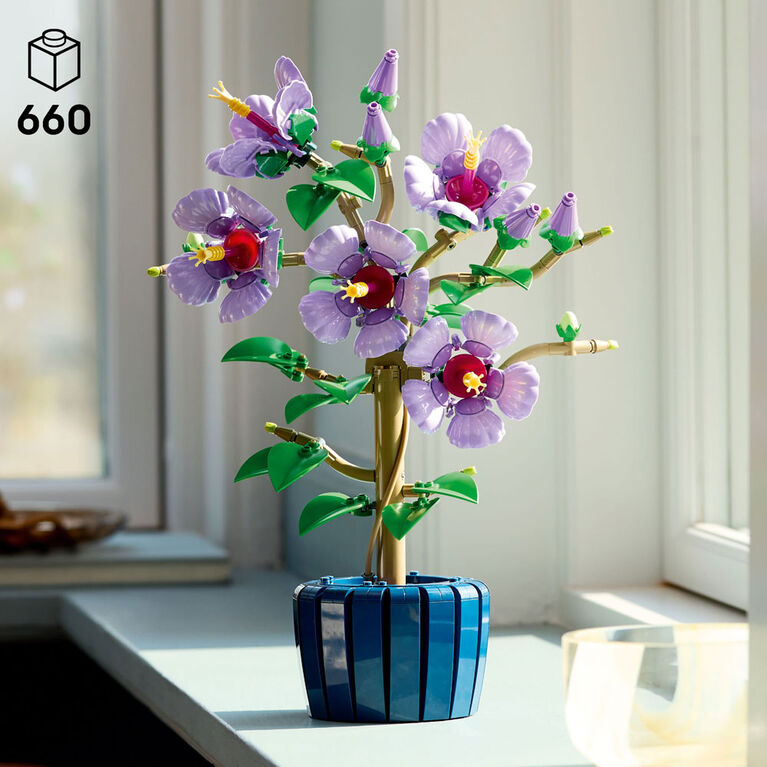LEGO Botanicals Hibiscus Flower Building Set - DIY Home & Office Decor for Adults, Ages 18+ - 10372