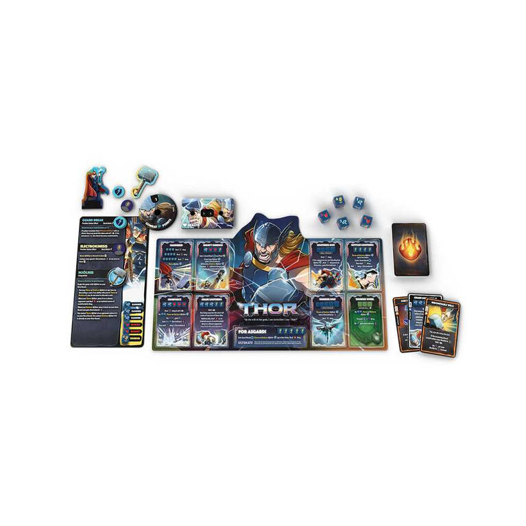 USAopoly Marvel Dice Throne 4-Hero Box (Scarlet Witch, Thor, Loki, Spider-Man) Board Game - English Edition
