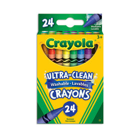 Crayons de cire lavables, couleurs variées, 24 ct
