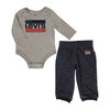 Levis Bodysuit Set - Grey Heather, 3 Months
