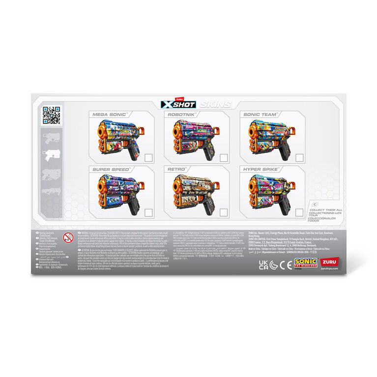 XSHOT SKINS FLUX Sonic The Hedgehog Blaster (8 Air Pocket Technology Darts) by ZURU