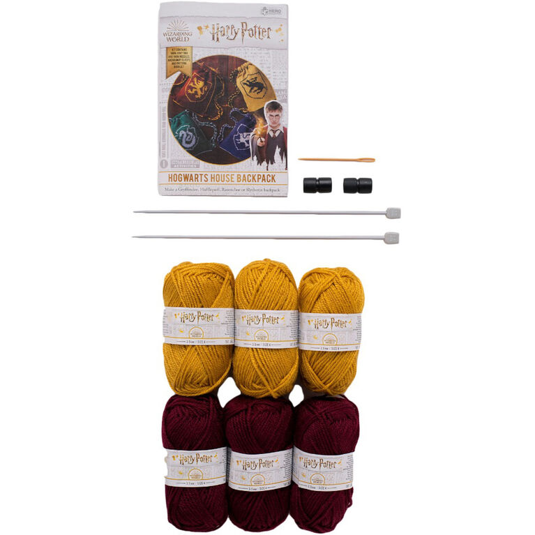 Harry Potter Hogwarts Gryffindor Reversible Backpack Knitting Kit