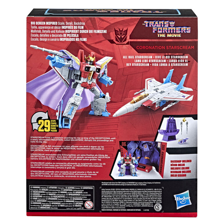 Transformers Studio Series 86-12 Leader Class 1986 Coronation Starscream Action Figure